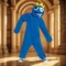 Kids Classic Rainbow Friends Blue Costume Jumpsuit Mittens and Mask Outfit